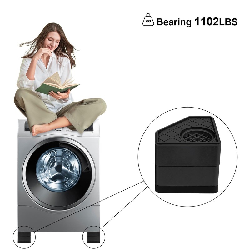 4Pcs Anti Vibration Pads for Washing Machine, Stops Washer Dryer