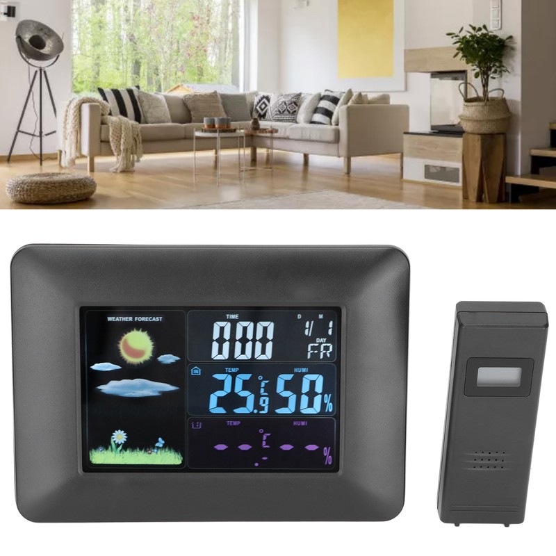 Digital Wireless Weather Station Indoor Outdoor Thermometer with Sensor Temperature