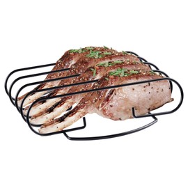 Royal Gourmet KL1106 Non-Stick Rib Rack, Holds 4 Rib Racks for Grilling & Smoking, BBQ Accessories for Charcoal Grill Smoker or Gas Grill, Black