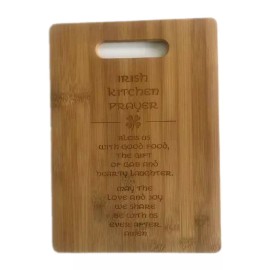 SHABBY SIGN SHOPPE Irish Kitchen Prayer Blessing Bamboo Cutting Board Engraved Wood House Wall Art