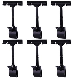 6PCS Plastic Rotatable Commodity Sign Price Tag Label Display Clip Advertising Clip Black