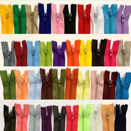 WKXFJJWZC 50pcs 24 Inch (60cm) Nylon Coil Zippers Bulk for Sewing Crafts 40 Color (24 Inch)