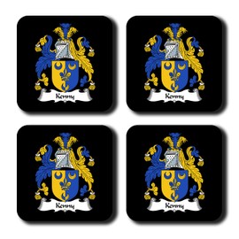 Kenny Coat of Arms/Family Crest Coaster Set, by Carpe Diem Designs – Made in the U.S.A.
