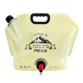 RENEWPOK Collapsible Water Container Bag with Spigot Outdoor Water Container BPA Free Food Grade Water Jug Folding Water Storage Bag for Camping Hiking & Survival Kit Sport 8L/2.1Gallon Green