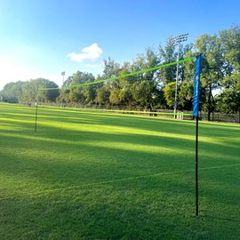 Portable Outdoor Volleyball Net Set for Backyard Beach with Adjustable Poles, Durable 20ft/32ft Net, Soft PU Volleyball & Pump, Carry Bag - Easy Set Up & Durable