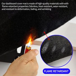 VADA Dashboard Mat Cover fit for Dodge Ram 1500 2500 3500 2019 2020 2021 2022 2023 2024 2025.Protector Anti-Glare, Flame Retardant ，Reinforced with Hand-Sewn Lockstitch ，Non-Slip Textured Backing