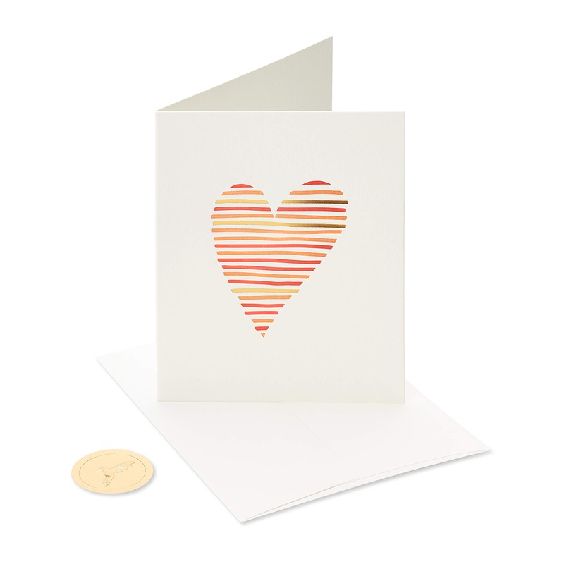 Papyrus Blank Heart Card for Valentines Day, Anniversary, Birthdays, Wedding