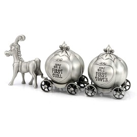 Yoption - Juego de caja de recuerdo para bebé de primer diente de corte de pelo, aleación de zinc, calabaza, carro, dientes de bebé y contenedores Lanugo, para regalo de bebé