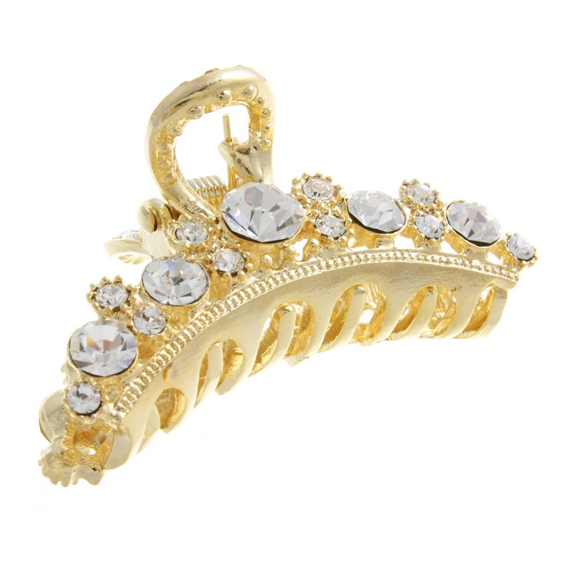 VINGTAINE H-830 Gold Rhinestone Hair Claw Hair Clip Hair Accessory