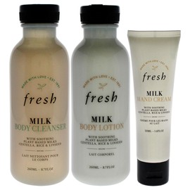 Fresh Milk Body Care Kit for Women - 3 Pc 8.7oz Milk Body Wash, 8.7oz Milk Body Lotion, 1.6oz Milk Intensive Hand Cream