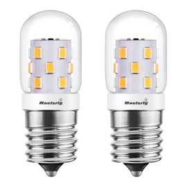 Maelsrlg LED Microwave Light Bulbs Under Hood 40W Equivalent, E17 LED Bulb Dimmable for Range Hood, 3W 380 Lumens, LED Appliance Light Bulb Over Stove, Warm White 3000K, 2 Pack