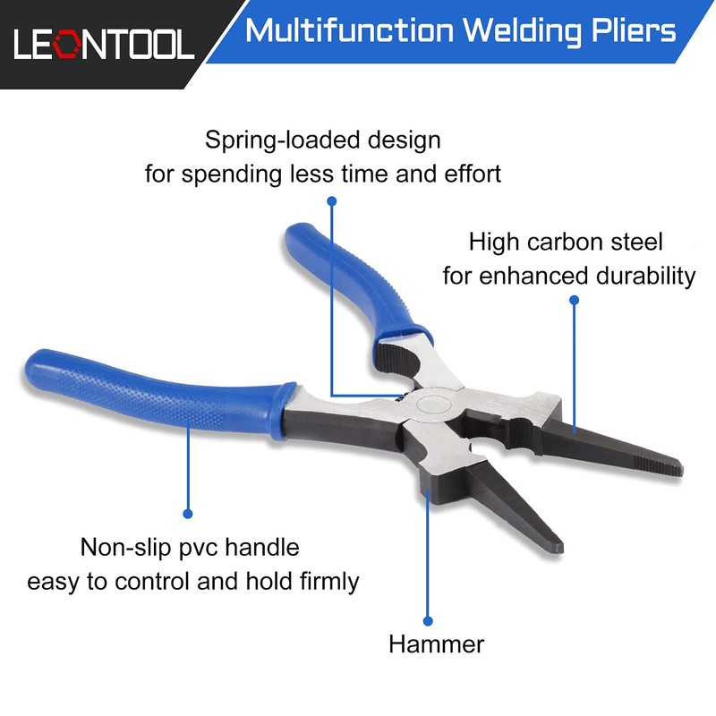 LEONTOOL 3 Pcs Welding Pliers Set, 8-Inch MIG Pliers, Metal