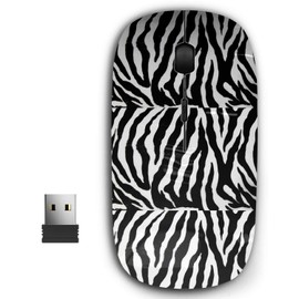 KAWAMOUSE 2.4G Ergonomic Portable USB Wireless Mouse for PC, Laptop, Computer, Notebook with Nano Receiver (Zebra Skin)