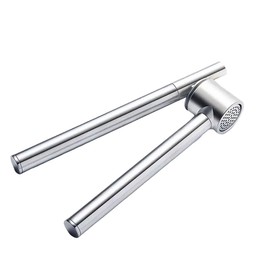 AIMALL Premium Stainless Steel Garlic Press, 7.09-inch Long Handle Garlic Crusher, Rust-Resistant with Removable Chamber, Kitchen Essential