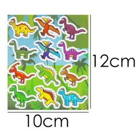 Dinosaur Stickers, 24 Sheets of 12 Stickers Multi-Coloured