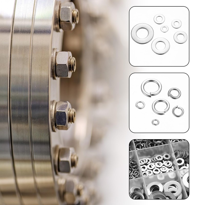 348 Pcs Stainless Steel Washers: 175 Pcs Flat Washers Penny
