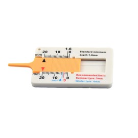 Pack of 4 Tyre Tread Depth Gauge, Digital Tyre Tread Depth Measuring Range 0-20 mm, Adjustable Tread Depth Measuring Tool for Motorcycle Fans (Orange)