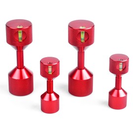 CNRAQR 4 Pcs Flange Two Hole Alignment Pins - 1-1/8" and 1-5/8" Detachable Double Pins with Built-in Level - 6061 Aluminum Red