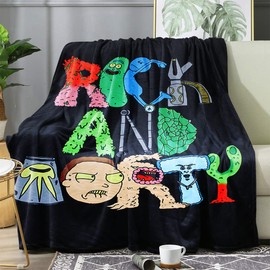 Rick and Morty Stylized Blanket [45 x 60 inches], Rick and Morty Traveling by Just Funky - Syfy, Cartoon, Animation, Adult Swim, Science