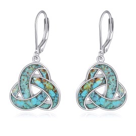 UEONE Celtic Knot Earrings 925 Sterling Silver Celtic Earrings Hanging Earrings Celtic Knot Jewellery Celtic Gifts for Women, Sterling Silver, No Gemstone