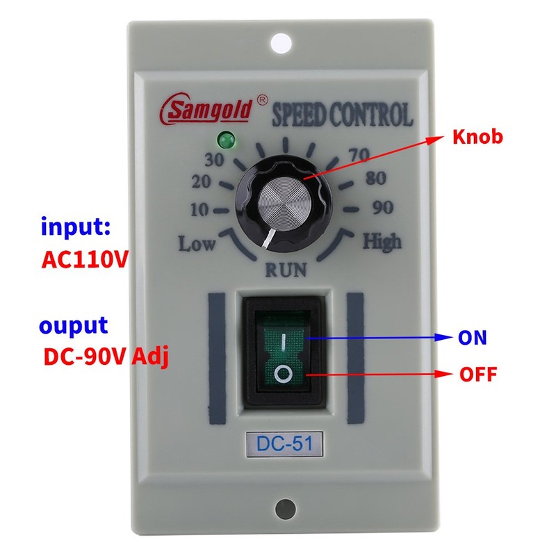 AC Variable Speed Controller, Akozon AC 110V 400W Knob Motor