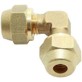 Air Conditioning Split Connection Nipple 90° Set 1/4 Inch with Brass Nuts for Copper Pipe