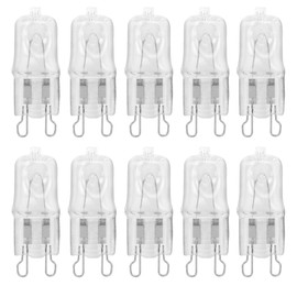 10 Pack Crystal Clear Lense Q20/G9/CL/120V G9 JCD 20 Watt 120 Volt T4 JD Type Halogen House Hold Light Bulb Hanging Pendant Accent Type Spot Down Lamp Chandelier Sconce Fixture Lighting