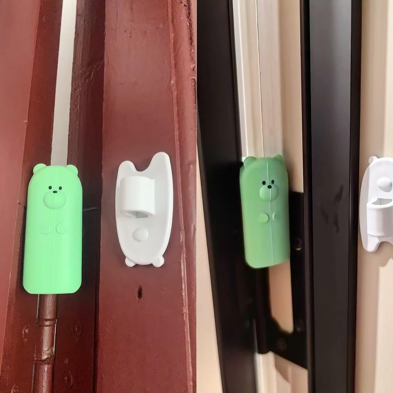 Door Pinch Guard,Slam Stoppers,Soft Stopper Hinge,Hanging Rubber Wedge,Green,2PCS