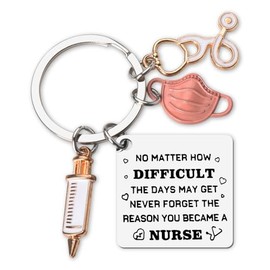 Guqqeuc Nurse Graduation Gifts Stethoscope Syringe Keychain for Doctor Nurse Appreciation Gifts for Women Men Nursing Grad Keyrings for Nurse Students Inspirational Gifts for Nurse Practitioner