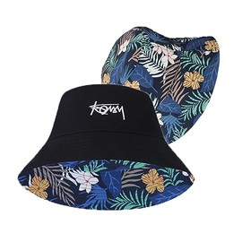 Ottsas Women Sun Visor Hats Beach - Foldable Roll Up Wide Brim Bowknot Summer Straw Hat Cap Cruise wear for Womens Ladies (Hawaii Black)