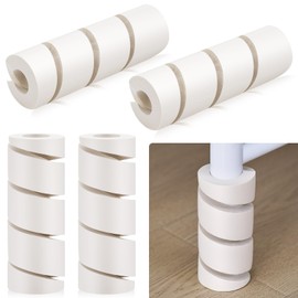 ReliThick 4 Pcs Bed Frame Toe Protectors 6" Bed Frame Leg Covers, Bed Frame Feet Protectors for Toe Saver Keep Your Toes from Hard Furniture Legs Bed Corner Guards No Adhesive or Glue (White)