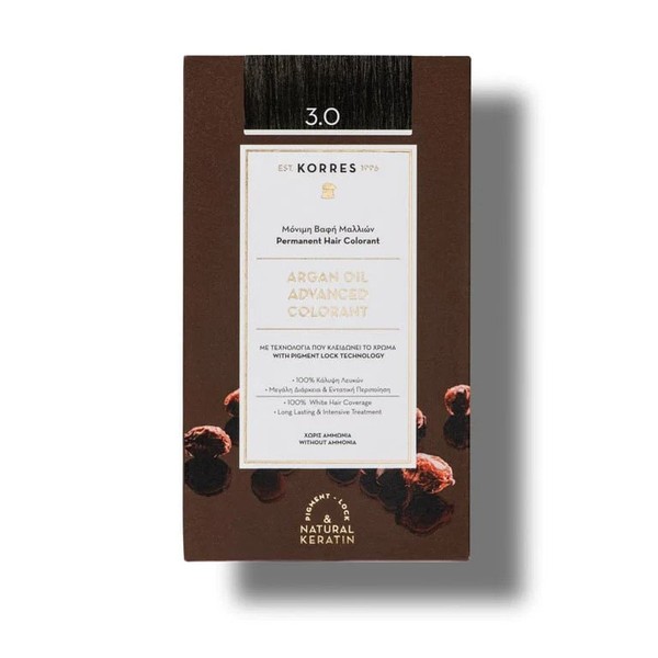 Korres Argan Oil Advanced Hair Colorant No 3.0 Natural Dark