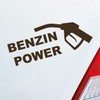 Hellweg Druckerei Petrol Power High Consumption Refueling Car Sticker Rear
