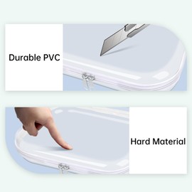 honitty Clear Hard Shell Zipper Case,6PCS Transparent Clear Zipper Pouches,Hard Side Plastic Case Set,Portable Travel Storage Organizer Bins, 6pcs-BK-LMS