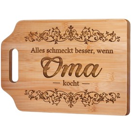 Giftasy Grandma Gift - Engraved Bamboo Chopping Board, Meaningful Gift for Best Grandma, Grandma Gift for Birthday, Birthday Gift Grandma, Gift for Grandma from Grandson, Christmas