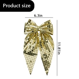 Gold Sequin Hair Bow Clips for Women Girls