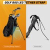 Golf Stand Bag Leg Tether Strap Adjustable Black PU Leather