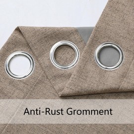 Airwill Blackout Curtains - Thermal Insulated Grommet Drapes for Bedroom & Living Room, Room Darkening Textured Panels, Window Curtains with Grommets(52x96 Inch, Linen)