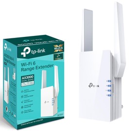 TP-Link AX3000 Dual Band Mesh Wi-Fi 6 Range Extender, Broadband/Wi-Fi Extender, Wi-Fi Booster/Hotspot with 1 Gigabit Port, 160 MHz Channels, Built-In Access Point Mode, Easy Setup, UK Plug (RE705X)