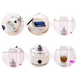 Portable Electric Tornado Mixing Water Bottle - Color: Black, Size: 600ml