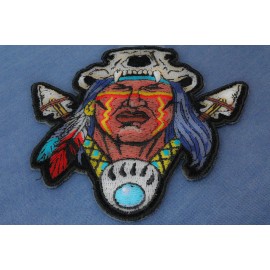 Ivamis Indian Patch with Arrows and Skull hat - 3.7x4 inch - P4614