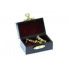 Miniblings Saxophone Brooch Sax Saxophone Brooch + Gold Box Handmade Fashion Jewellery I Lapel Pin Button Pins, Metal, Without Stone