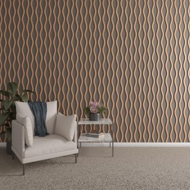 Ekena Millwork 94"H x 3/8"T Yukon Adjustable Wood Decorative Slat Wall Panel Kit, Cherry (contains 42 Slats)