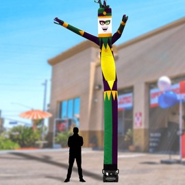 LookOurWay Jester Mardi Gras Themed 20-Feet Tall Air Dancers Inflatable Tube Man Attachment (No Blower)