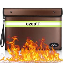 Upgraded Fireproof Document Bag Waterproof Fireproof Bag with Zipper,9 Layers of Heat Insulated Materials,6200°F Fireproof Money Bag for Cash,Valuables fire Bag and Important Documents