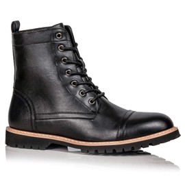 Metrocharm MC312 Men's Lace Up Cap Toe Fashion Oxford Boot (11, Black)