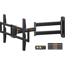 Perlegear Corner TV Wall Mount Long Arm TV Mount Bracket for 32-75 Inch TVs-Full Motion Wall Mount with 32.37” Extension & Swivel Articulating Arm & Tilt, MAX VESA 600x400mm, Holds up to 100 lbs