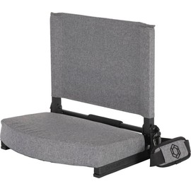 Folding Stadium Seat with Padded Cushion and Backrest for Comfortable Seating - Color: Black