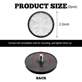 povtii 2 PCS Motorcycle Warning Reflectors, M6×1.0 Waterproof Plastic Reflective Warning Reflector, Motorcycle Rear Safety Reflector with Screw, Universal Motorcycle Accessories (Round, White)