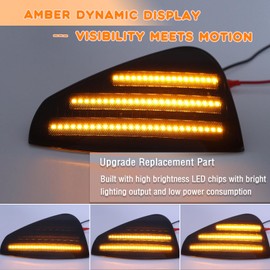 ZDEERAOTO LED Front Fender LED Side Marker Lights Amber Turn Signal Lamp Kit for Dodge Charger Daytona RT SE SRT8 SXT 2006-2010,Smoked Lens Side Bumper Marker Lamps,2pcs (Yellow LIght)